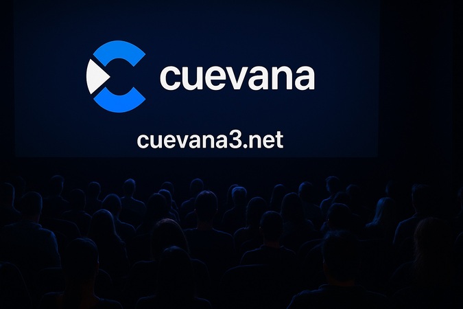 Imagen de un cine con el logo de cuevana 3 en la pantalla
